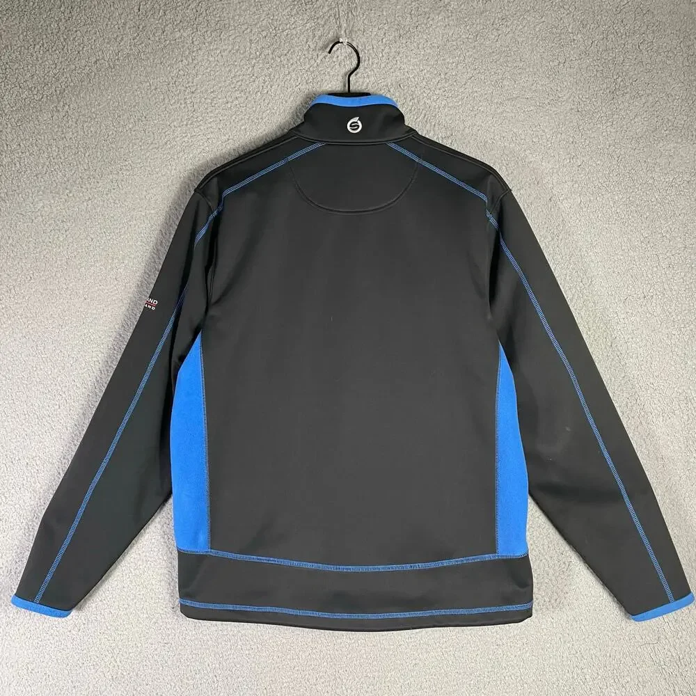 Sunderland of Scotland Royal Dornoch Golf Jacket Black Blue Bonded Fleece XS‎